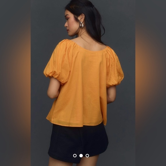 NWT Size M - Anthropologie Puff-Sleeve Blouse - Picture 1 of 15